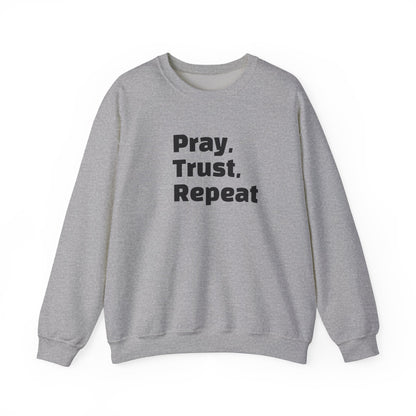 Inspirational Crewneck Sweatshirt - Pray, Trust, Repeat