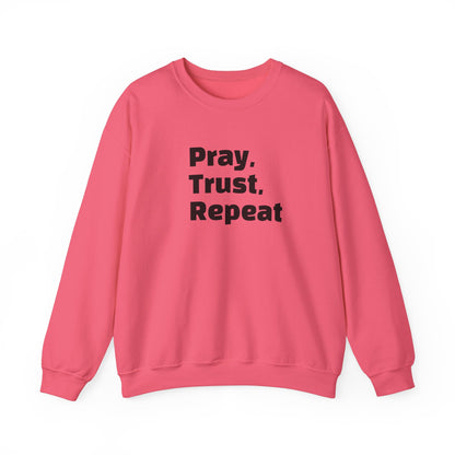 Inspirational Crewneck Sweatshirt - Pray, Trust, Repeat