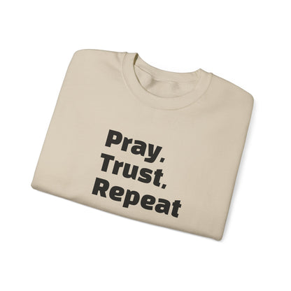 Inspirational Crewneck Sweatshirt - Pray, Trust, Repeat