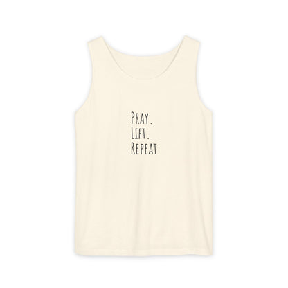 Pray Lift Repeat Unisex Garment-Dyed Tank Top – Motivational Workout Apparel