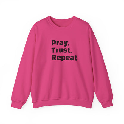 Inspirational Crewneck Sweatshirt - Pray, Trust, Repeat