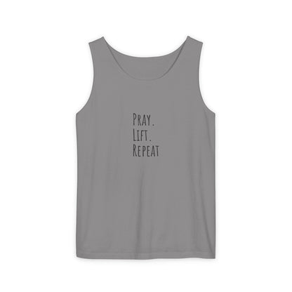 Pray Lift Repeat Unisex Garment-Dyed Tank Top – Motivational Workout Apparel