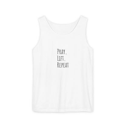 Pray Lift Repeat Unisex Garment-Dyed Tank Top – Motivational Workout Apparel