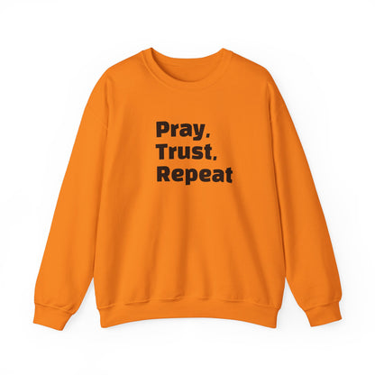 Inspirational Crewneck Sweatshirt - Pray, Trust, Repeat