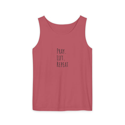 Pray Lift Repeat Unisex Garment-Dyed Tank Top – Motivational Workout Apparel