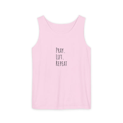 Pray Lift Repeat Unisex Garment-Dyed Tank Top – Motivational Workout Apparel