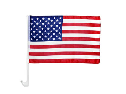 American Car Flag with Plastic Flagpole