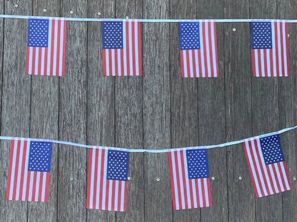 20 Pcs American String USA Bunting Banner – Small US Flags Decoration Set