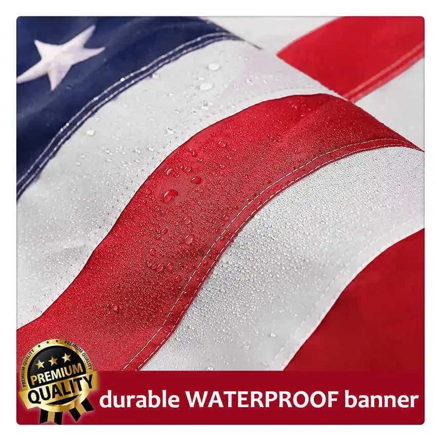 National Embroidered USA Flag – 4x6 Ft Stitched American Banner, Durable Waterproof Nylon with Brass Grommets