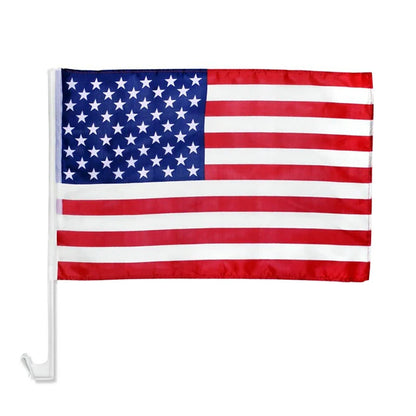 American Car Flag with Plastic Flagpole