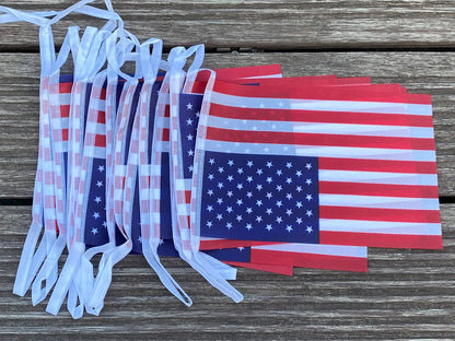 20 Pcs American String USA Bunting Banner – Small US Flags Decoration Set