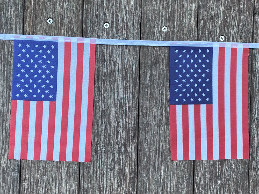 20 Pcs American String USA Bunting Banner – Small US Flags Decoration Set